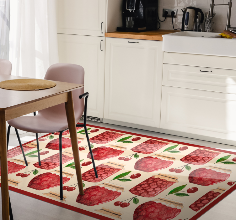 Cherry Jam Motif kitchen mat - TenStickers