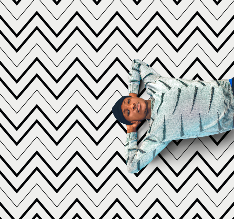 Minimalistic rug in chevron pattern design - TenStickers