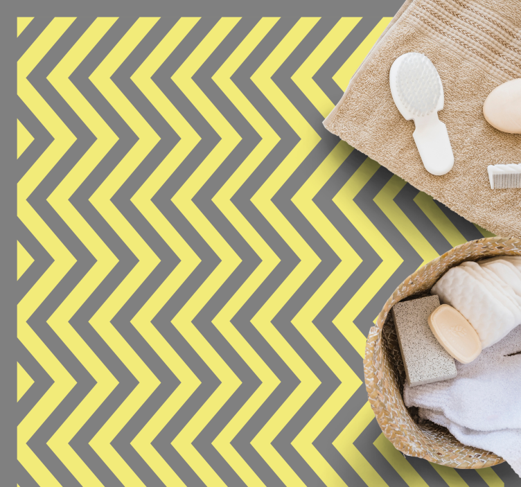 Chevron Pattern Yellow stripes rug - TenStickers