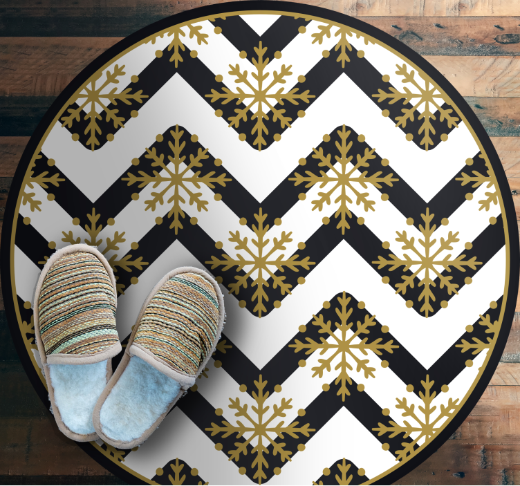 Chevron Snowflake Pattern christmas rug - TenStickers