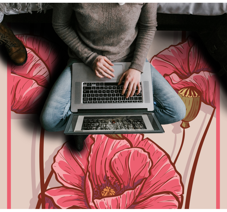 Chic Floral Arrangement floral rug - TenStickers