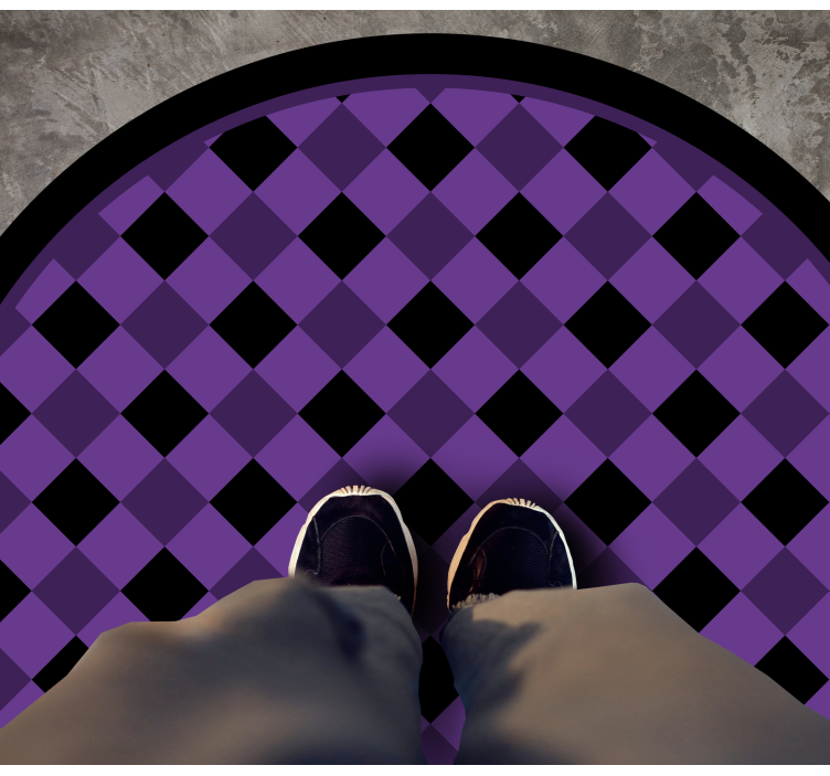 Chic Checkered Pattern modern rug - TenStickers