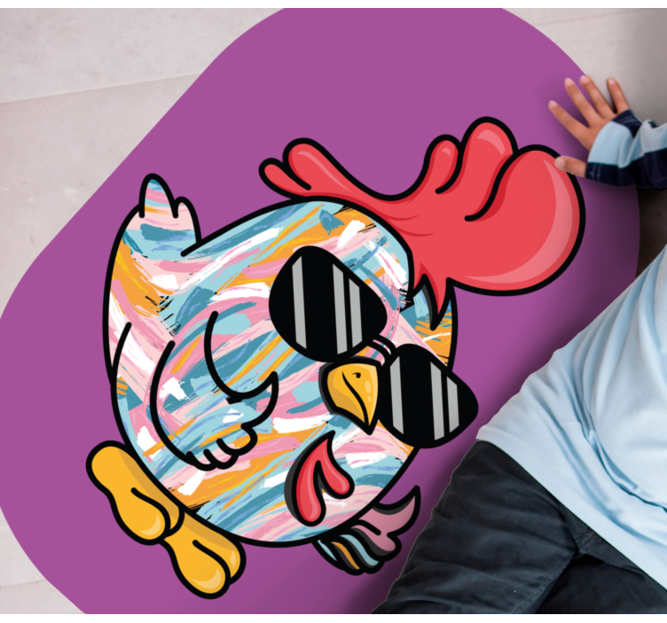 Chic Chicken Character kids rug - TenStickers