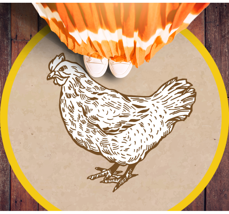 CHICKEN ILLUSTRATION animal mat - TenStickers