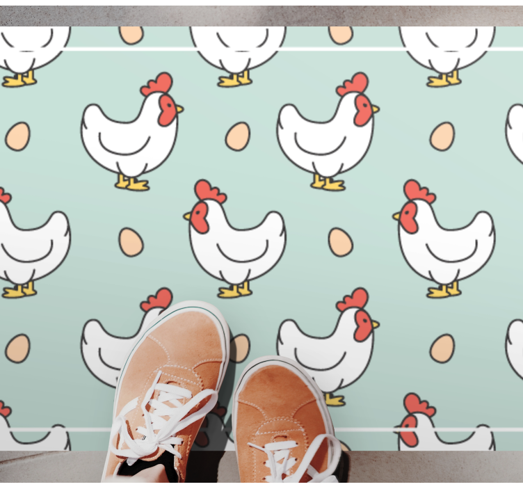 Chickens and Ova kitchen mat - TenStickers