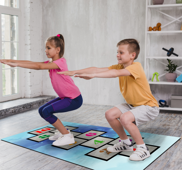 Childhood hopscotch vinyl rug game - TenStickers