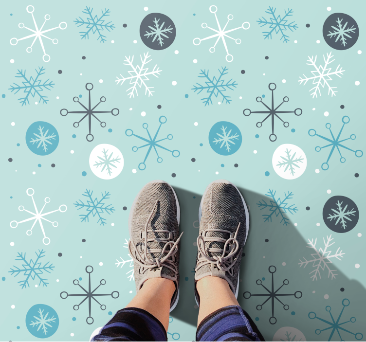 Chilly Snowflake Motif christmas rug - TenStickers