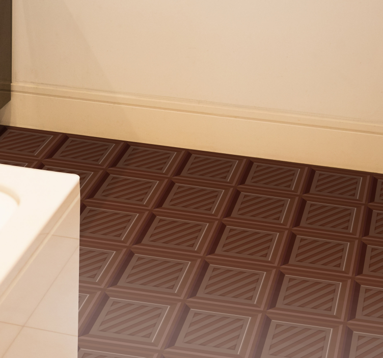 Chocolate squares modern vinyl rug - TenStickers