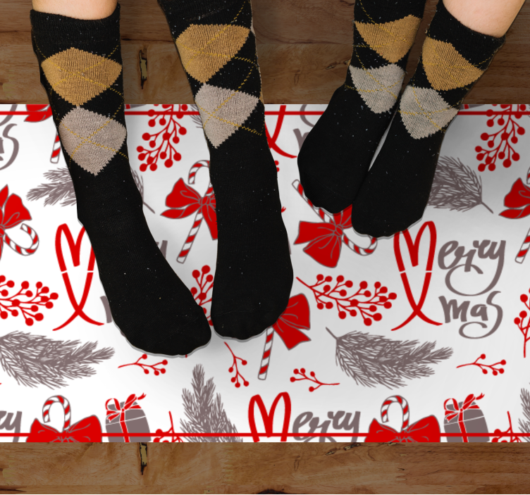 Greetings and hearts christmas rug - TenStickers