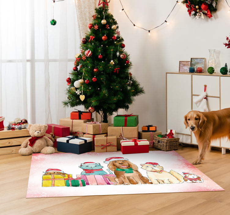 Christmas pets animal floor mat - TenStickers