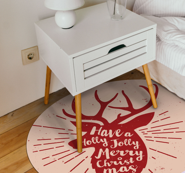 Christmas rug with reindeer design - TenStickers