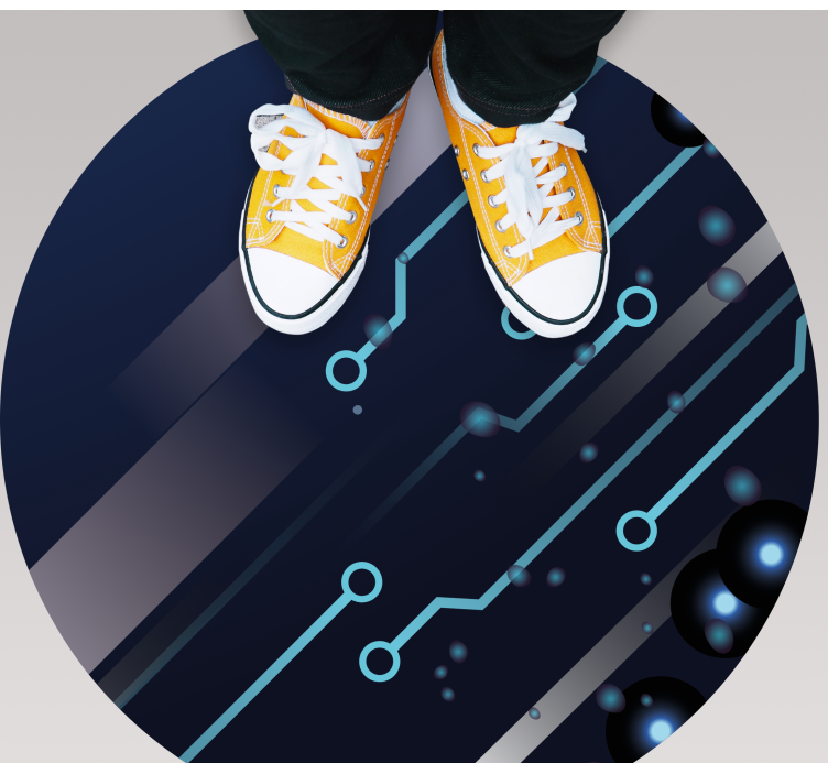 Circuit board pattern teenage bedroom rug - TenStickers