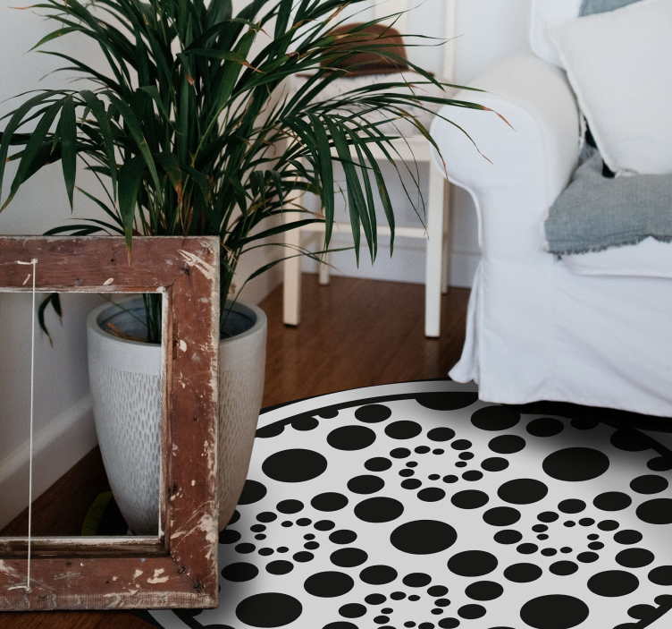 Circular Dotted Pattern geometric rug - TenStickers