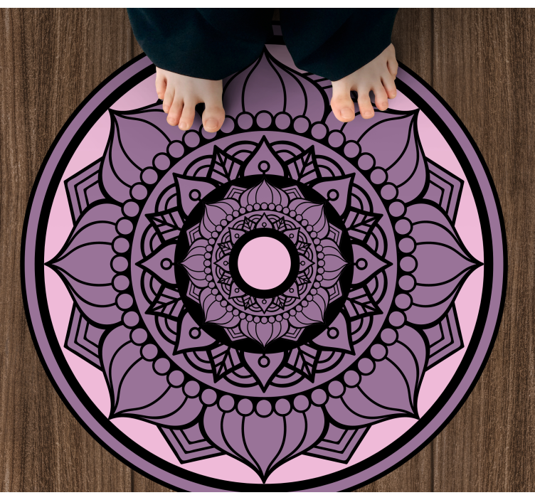 Circular Floral Pattern mandala rug - TenStickers