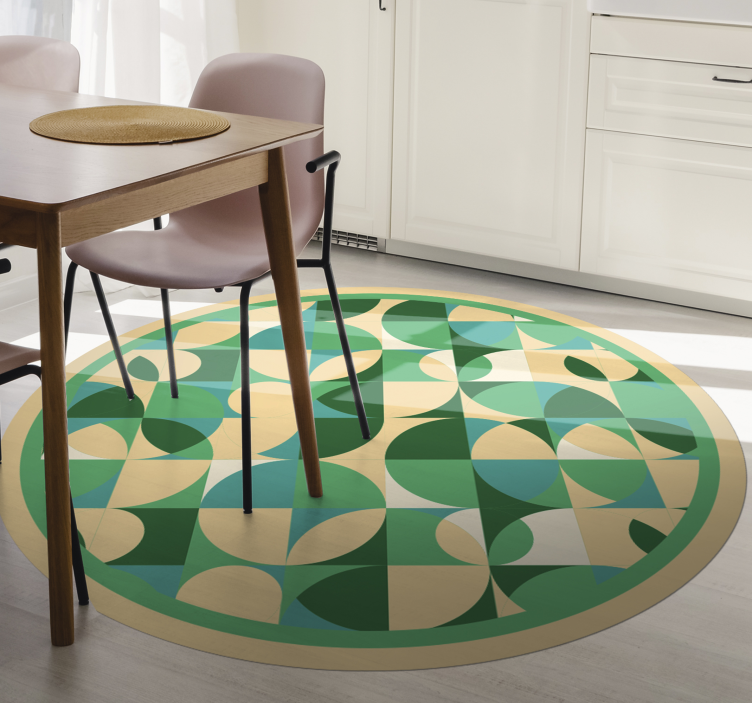 Circular Geometries geometric rug - TenStickers