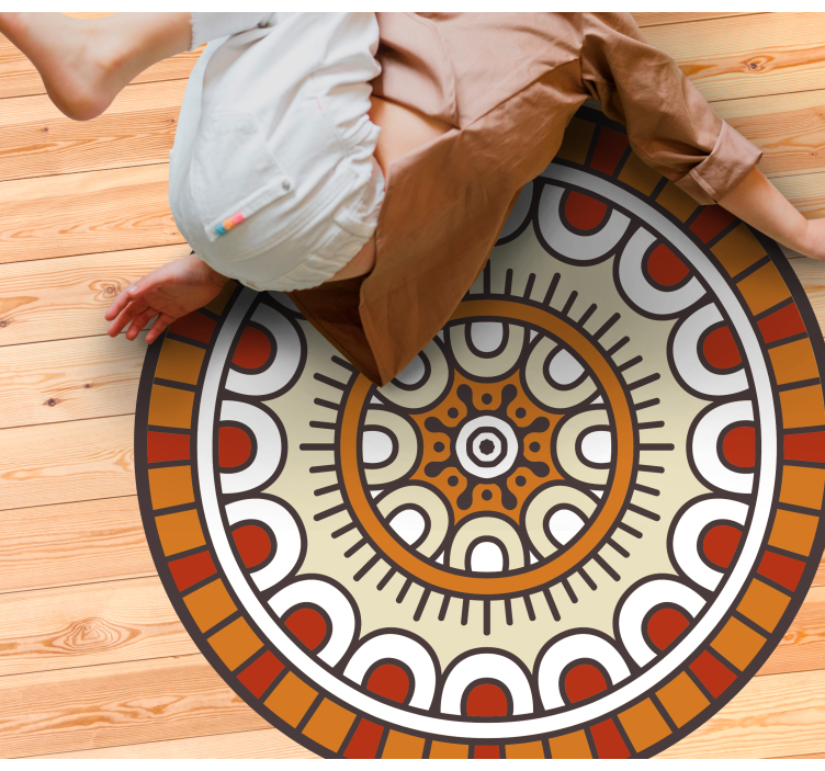 Circular Patterned Motif mandala rug - TenStickers