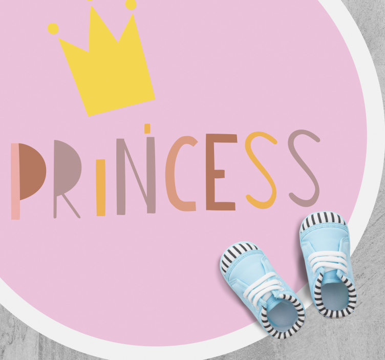 Circular Princess Crown nursery rug - TenStickers