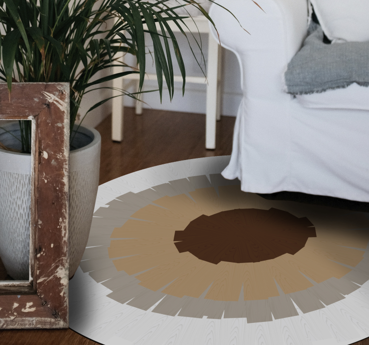 Circular trunk design wood effect rug - TenStickers