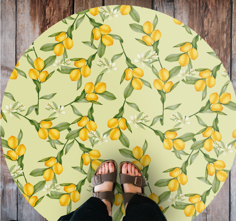 Citrus Blossom Pattern kitchen vinyl mat - TenStickers