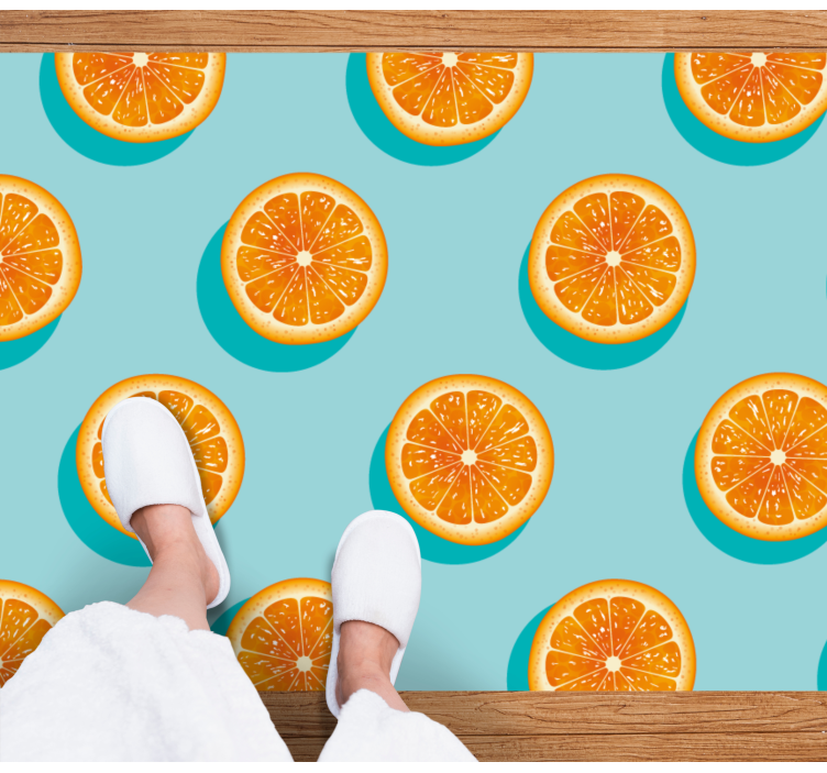 Citrus slice motif kitchen mat - TenStickers