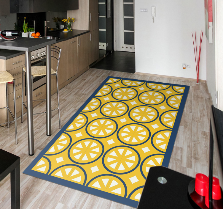 Citrus Slice Style kitchen mat - TenStickers