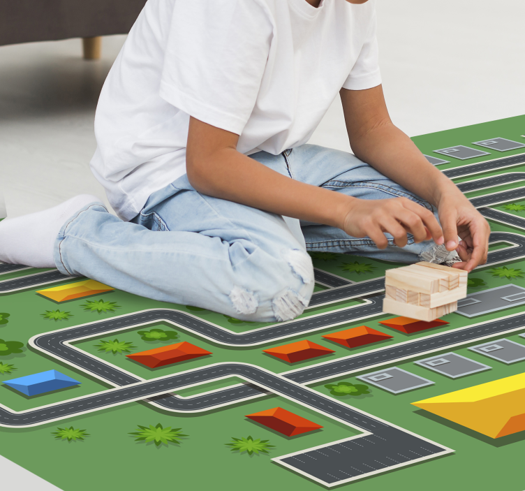 City Roadway Design road map rug - TenStickers