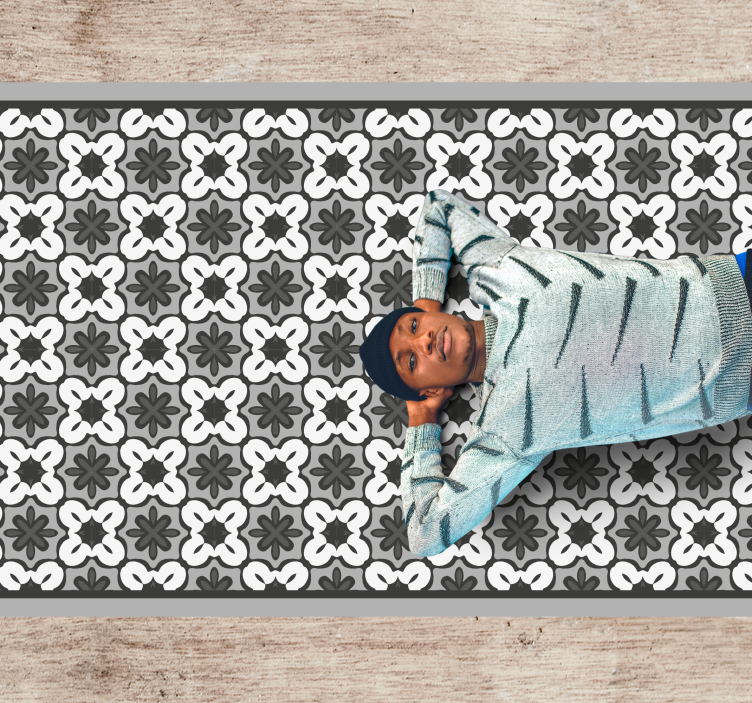 Classic Floral Pattern mosaic rug - TenStickers