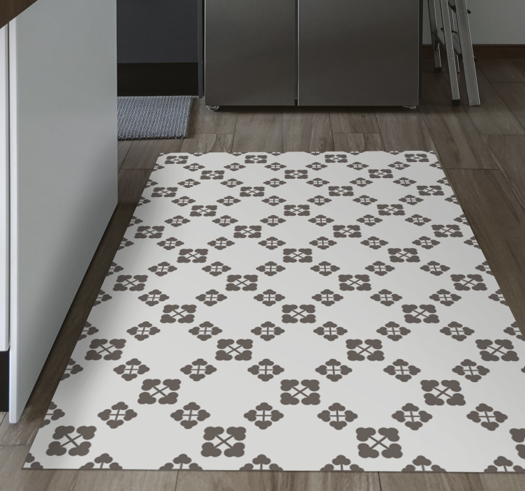 Beige four clovers design nature rug - TenStickers