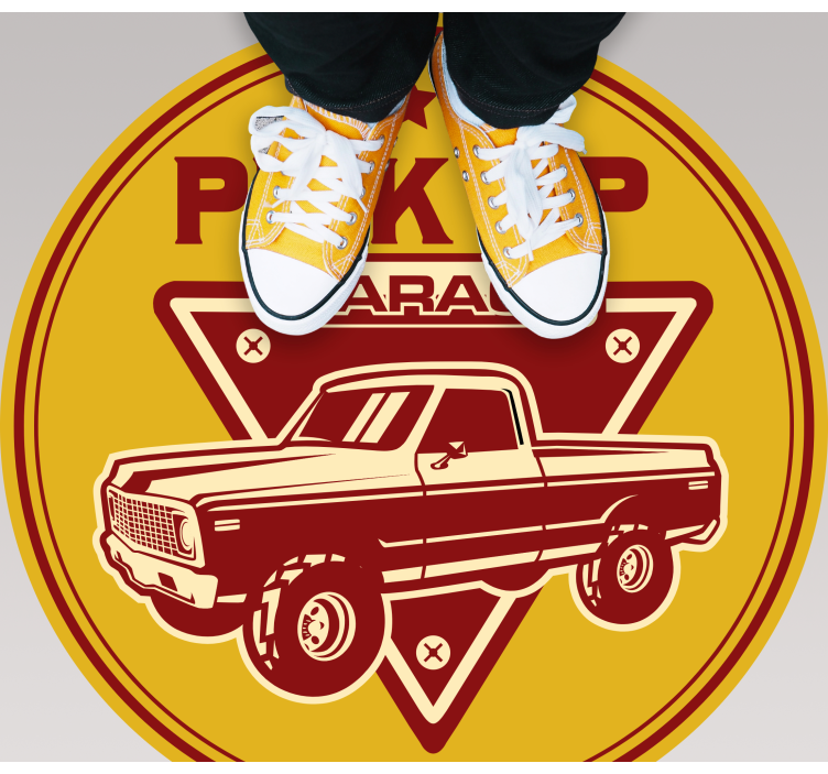 Classic pickup garage vintage rug - TenStickers