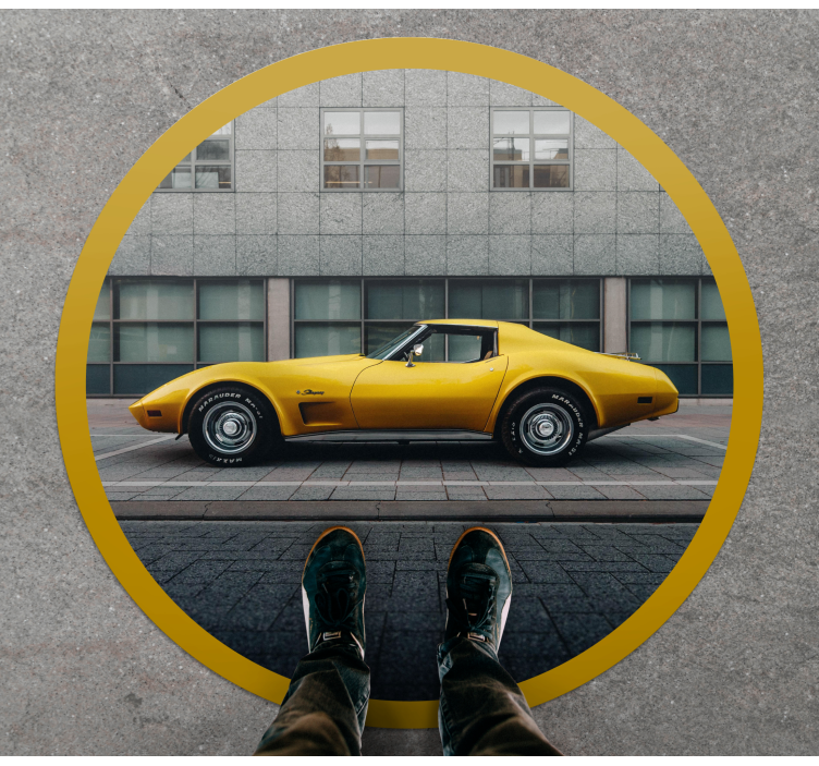 Classic yellow car teenage bedroom rug - TenStickers