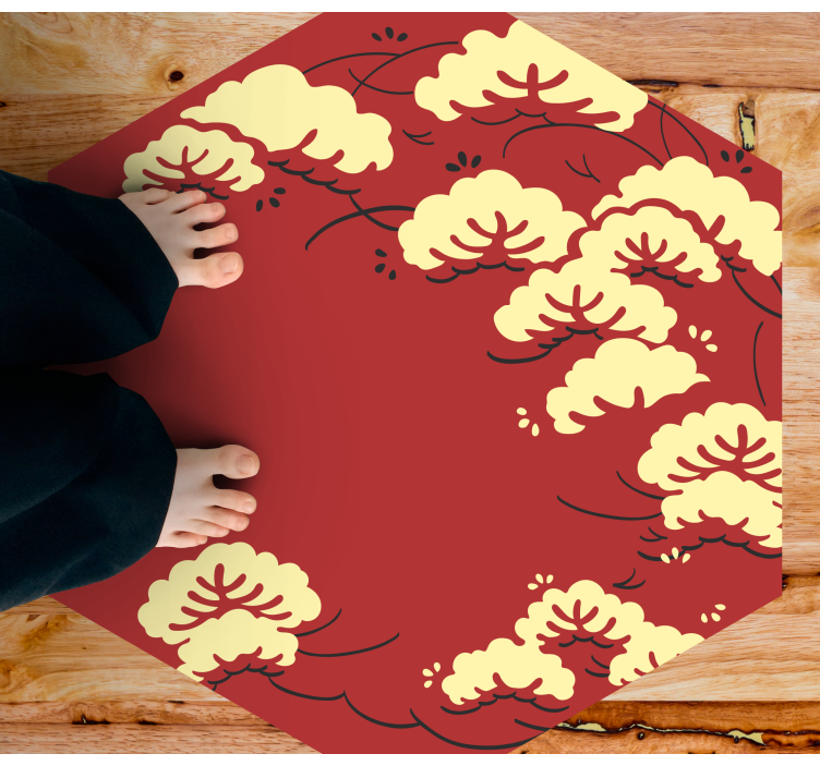 Floral rug with cloud floral design - TenStickers