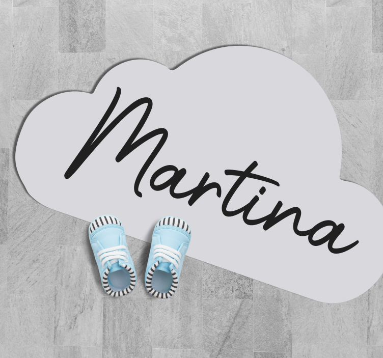 Grey cloud with name kids rug - TenStickers