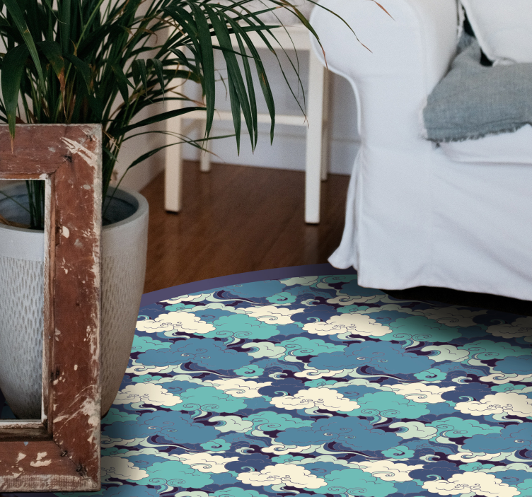 Cloud Patterned Decor floral rug - TenStickers