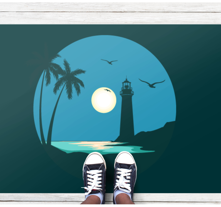Coastal Lighthouse Scene nature rug - TenStickers