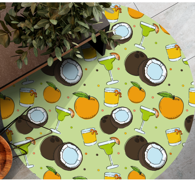 Coconut Cocktail Fun circular rug - TenStickers