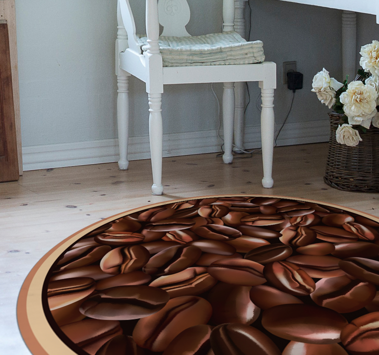 Coffee Beans Circle texture rug - TenStickers