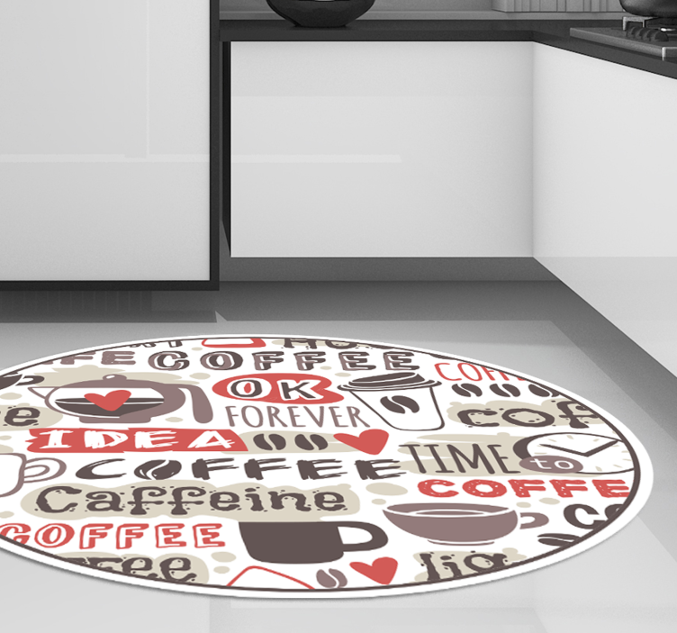Coffee themed Quote Vinyl rug - TenStickers