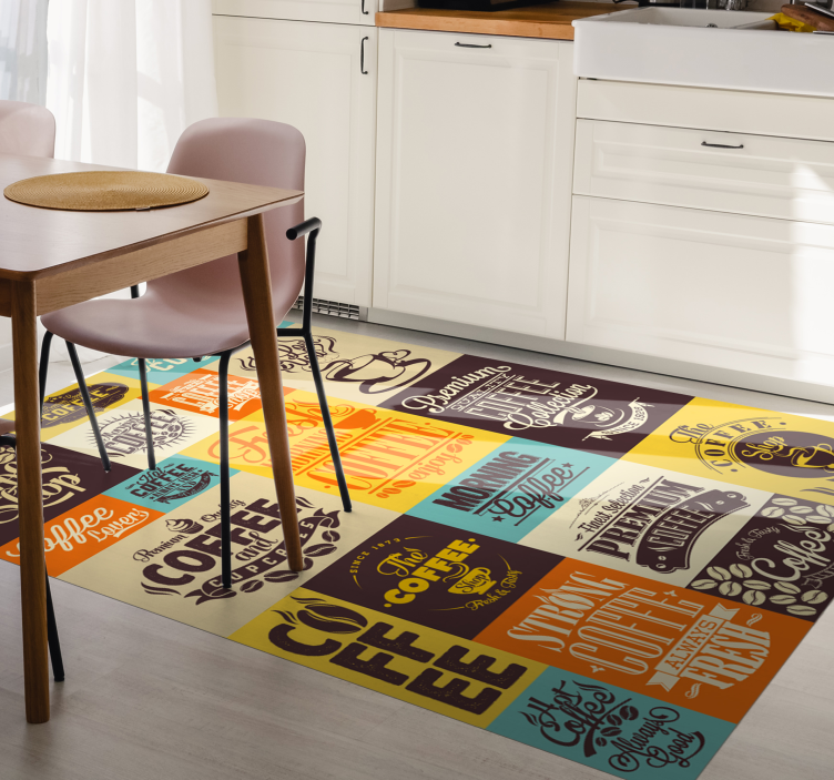 Coffee Typography Collection quote rug - TenStickers