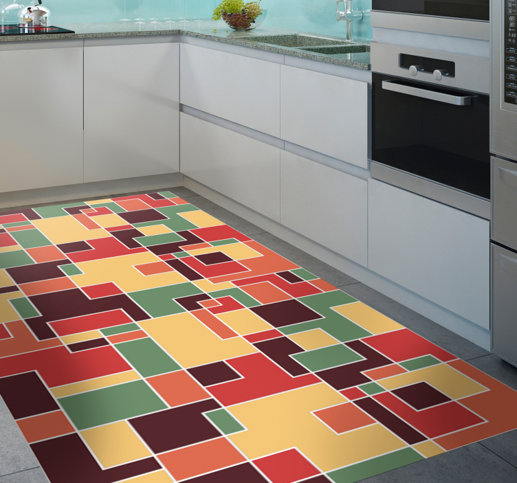 Colorful Abstract geometric rug - TenStickers