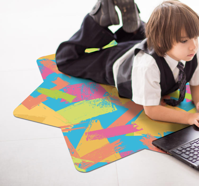 Colorful Abstract Shapes geometric rug - TenStickers