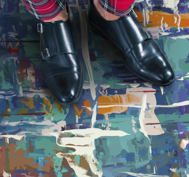 Colorful abstract splash texture rug - TenStickers