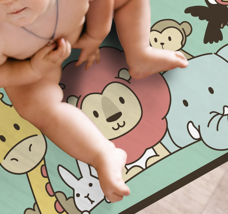 Jungle friends animals kids rug - TenStickers