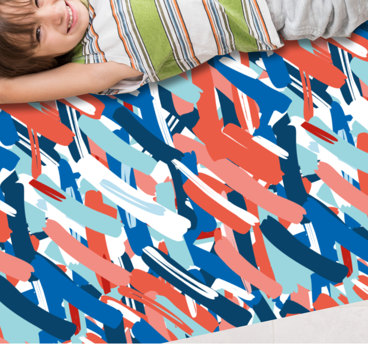 Modern rug with vibrant brushstroke design - TenStickers
