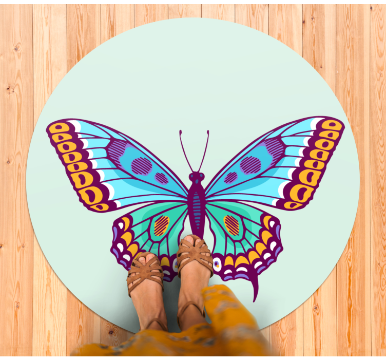 Colorful big butterfly animal mat - TenStickers