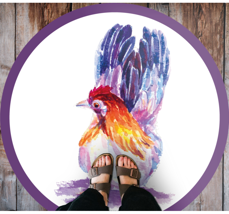 Colorful chicken coq animal mat - TenStickers
