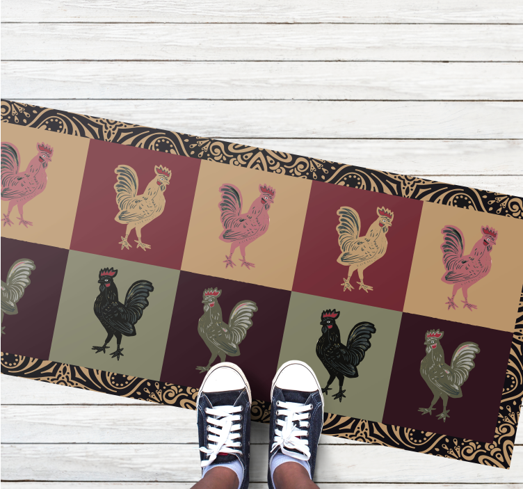 Colorful chicken pattern animal mat - TenStickers