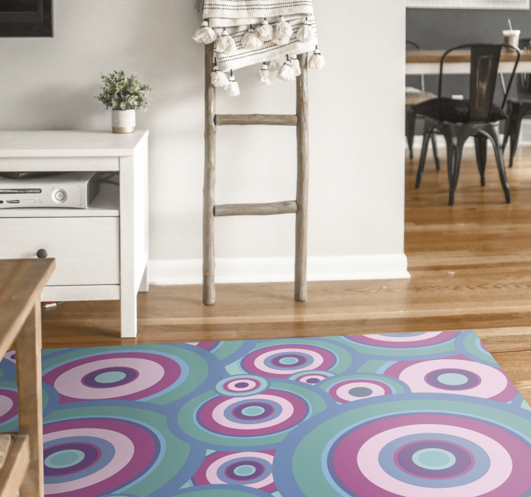 Colorful Circular Motifs geometric rug - TenStickers