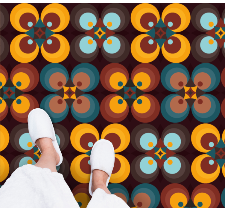 Colorful Circular Pattern tile carpet - TenStickers
