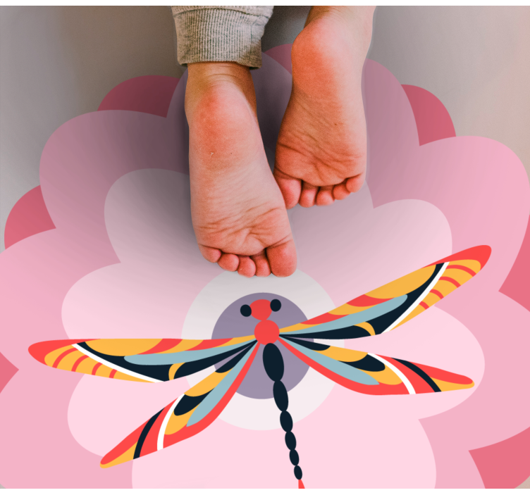 Colorful Dragonfly Centerpiece floral rug - TenStickers