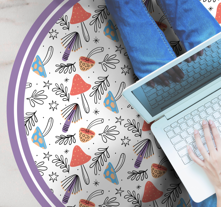 Colorful fungi sprouts nature rug - TenStickers